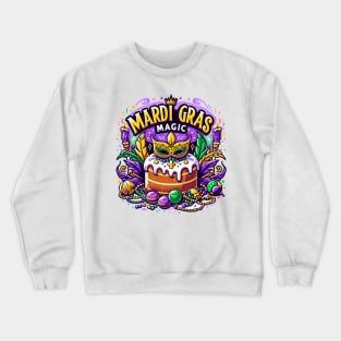 Mardi Gras Magic King Cake Design Crewneck Sweatshirt